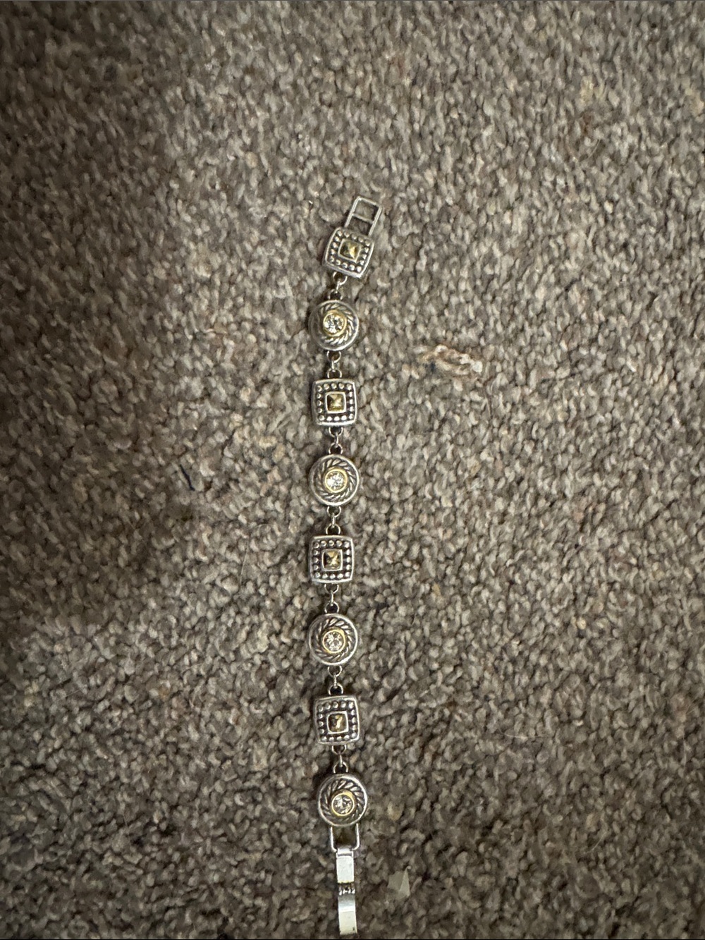 Brighton Hieress Silver and Gold Two-Tone Decorative Link Bracelet -